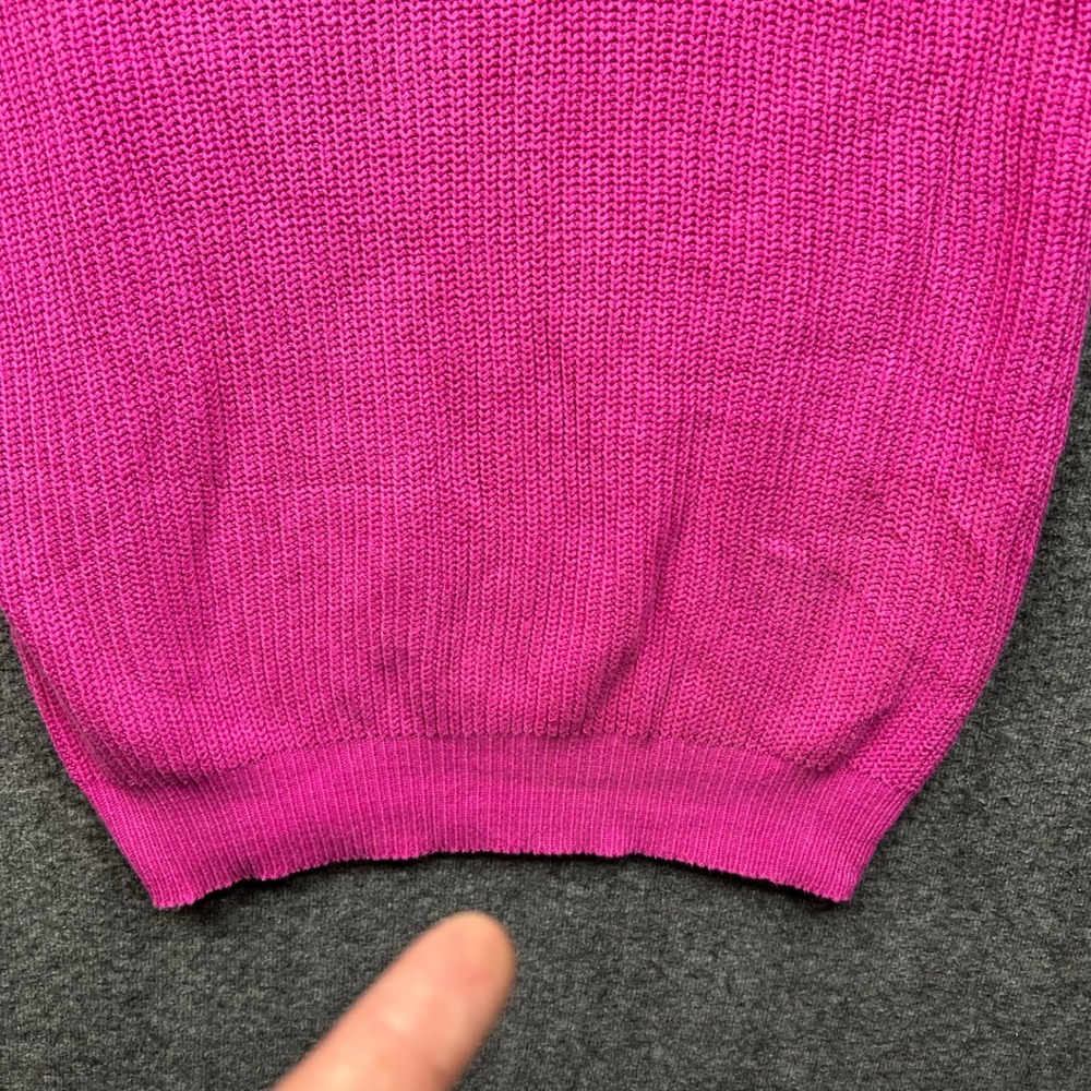Vintage Gap Sweater Vest Womens Medium Pink 100% Cotton Shaker Knit Union USA - Picture 10 of 12